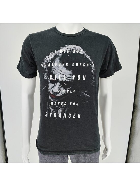 The Dark Knight Other - Batman The Dark Knight Heath Ledger "I Believe..." Black Graphic T-Shirt (M)